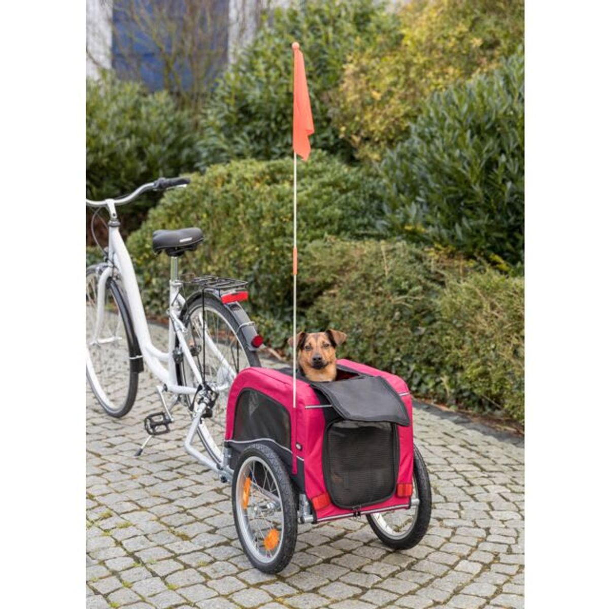 Trixie Sykkelvogn til Hund S | Rød/Sort (Opptil 15 kg)