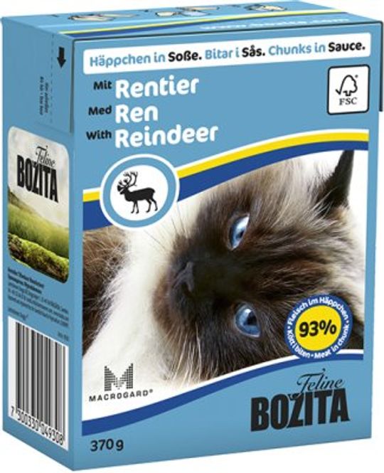 Hovedbilde BOZITA BITER I SAUS MED REINSDYR 370GR TETRA RECART