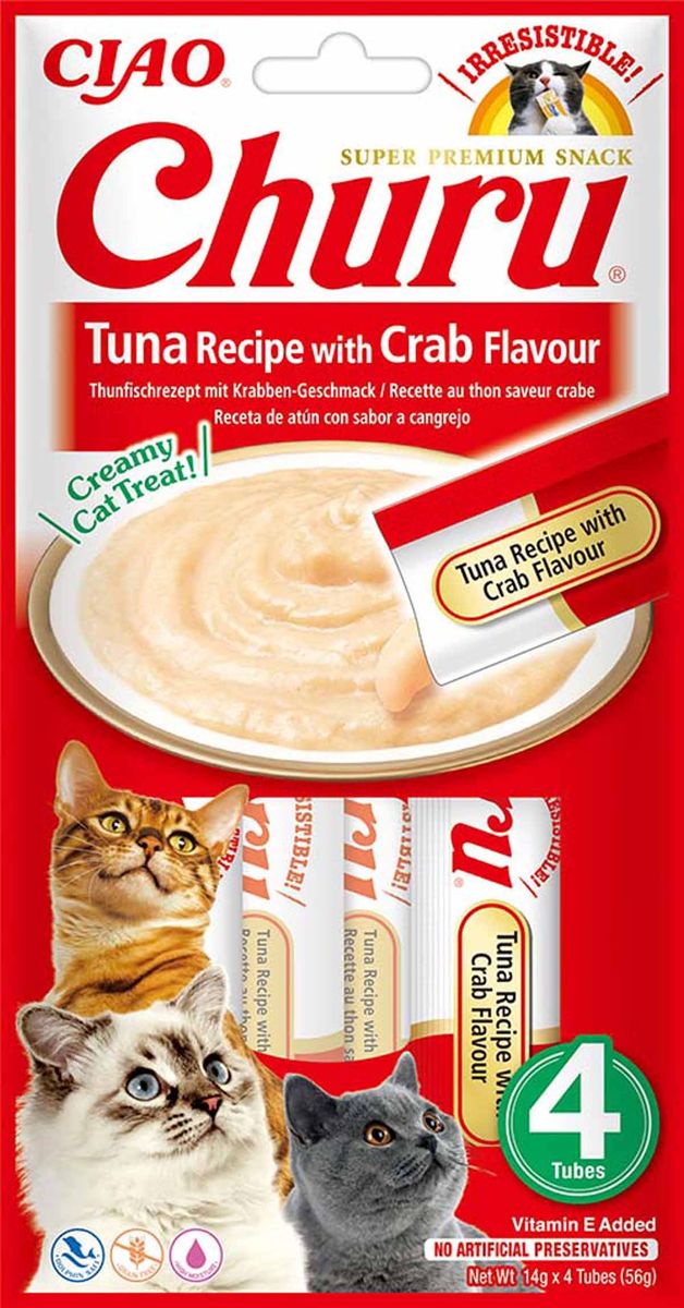 CHURU CAT TUNFISK MED KRABBE SMAK 4 ST