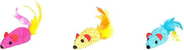 Hovedbilde Kattleksak Shuka mus + fjær 15 cm