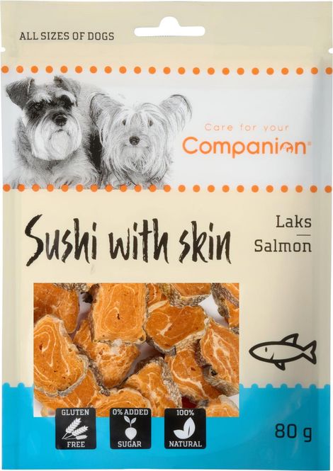 Hovedbilde Companion Laksesushi m/ Torskeskinn 80g | Glutenfri
