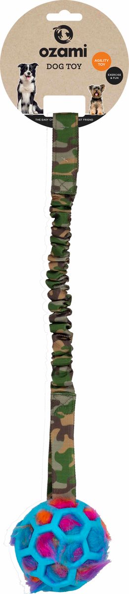 Play-n-tug Ball with Crinkle grønn camo 50 cm
