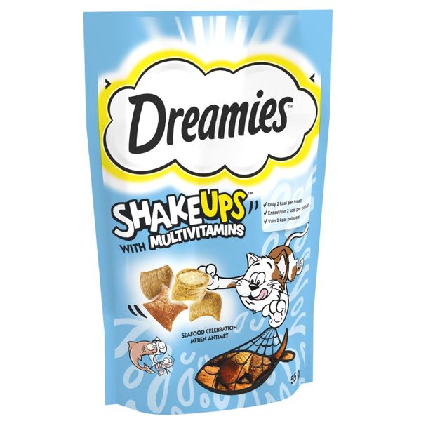 Hovedbilde Dreamies Shake-ups Multivitamin Sjømat 55g