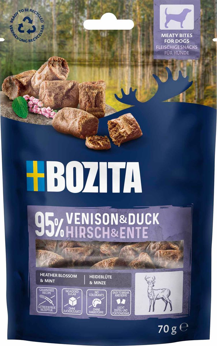 Bozita Snacks Meaty Bites Hjort & And 70g
