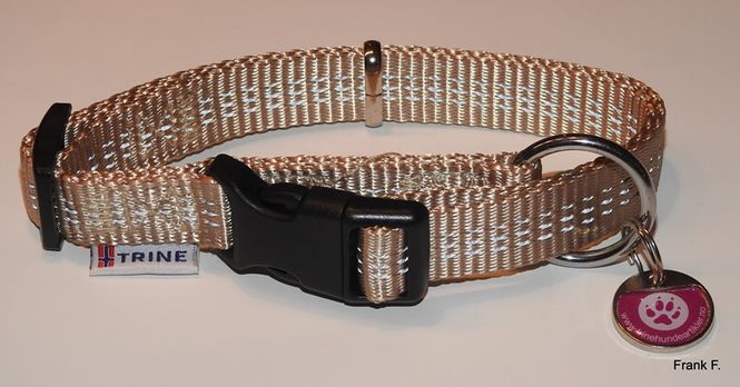 Hovedbilde Trygg Halsbånd Beige M: 20mm/32-52cm