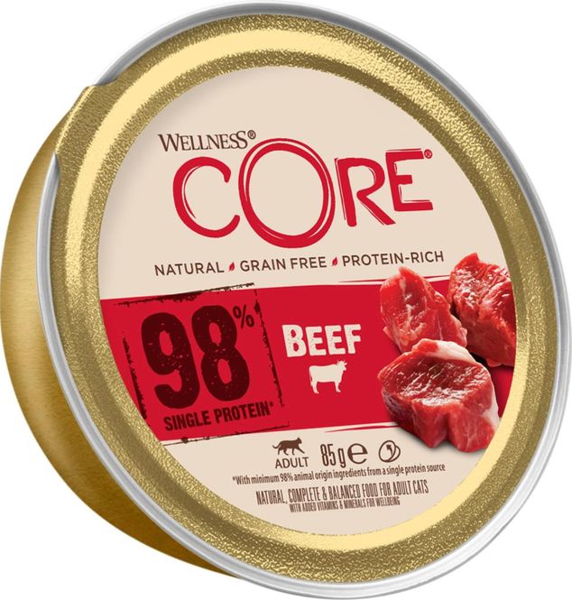 Hovedbilde Wellness CORE Cat 98% Storfekjøtt 85g | Monoprotein Paté