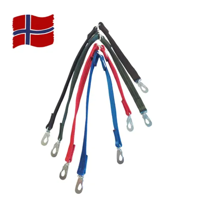 Hovedbilde TRINE Hanefot i Webb  m.Ulik Lengde - Blå ( 18mm x 82 cm )