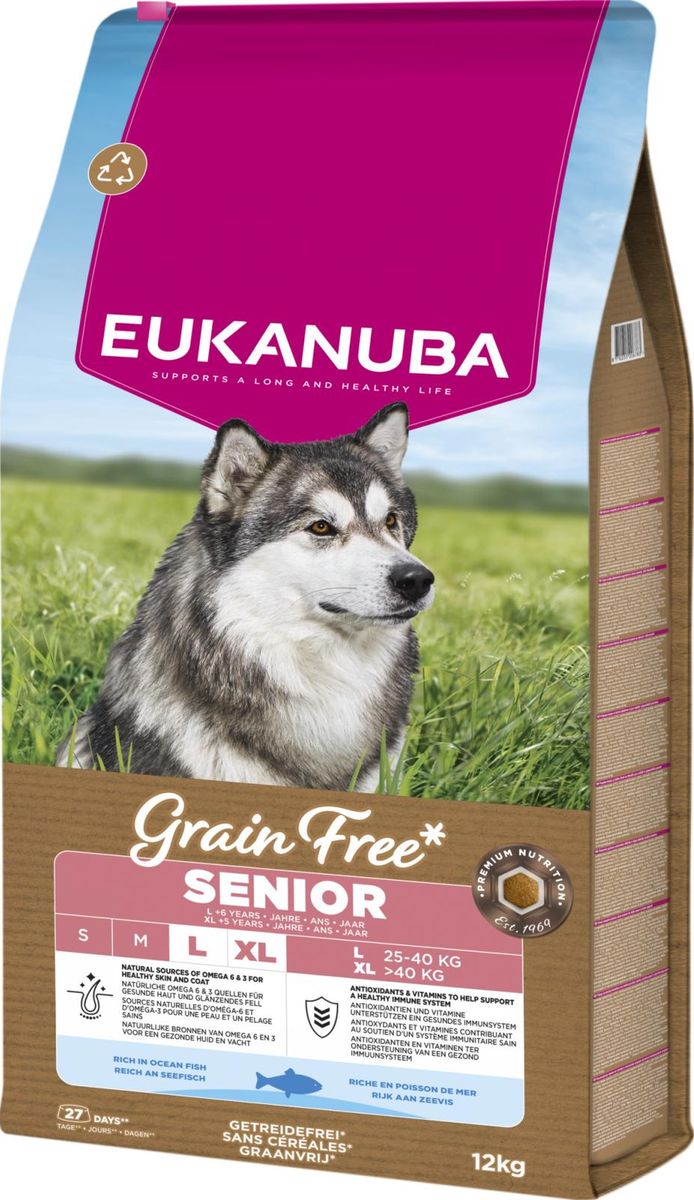 EUKANUBA Senior Large Grainfree Havfisk 12kg | Seniorfôr