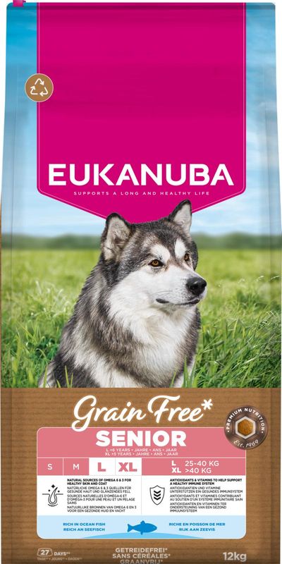 EUKANUBA Senior Large Grainfree Havfisk 12kg | Seniorfôr