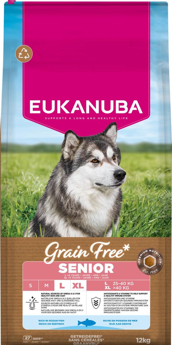 EUKANUBA Senior Large Grainfree Havfisk 12kg | Seniorfôr
