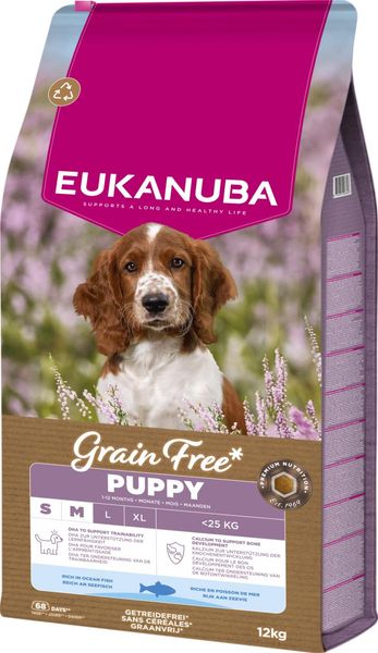 Hovedbilde EUKANUBA Puppy & Junior S/M Grain Free Ocean Fish ...