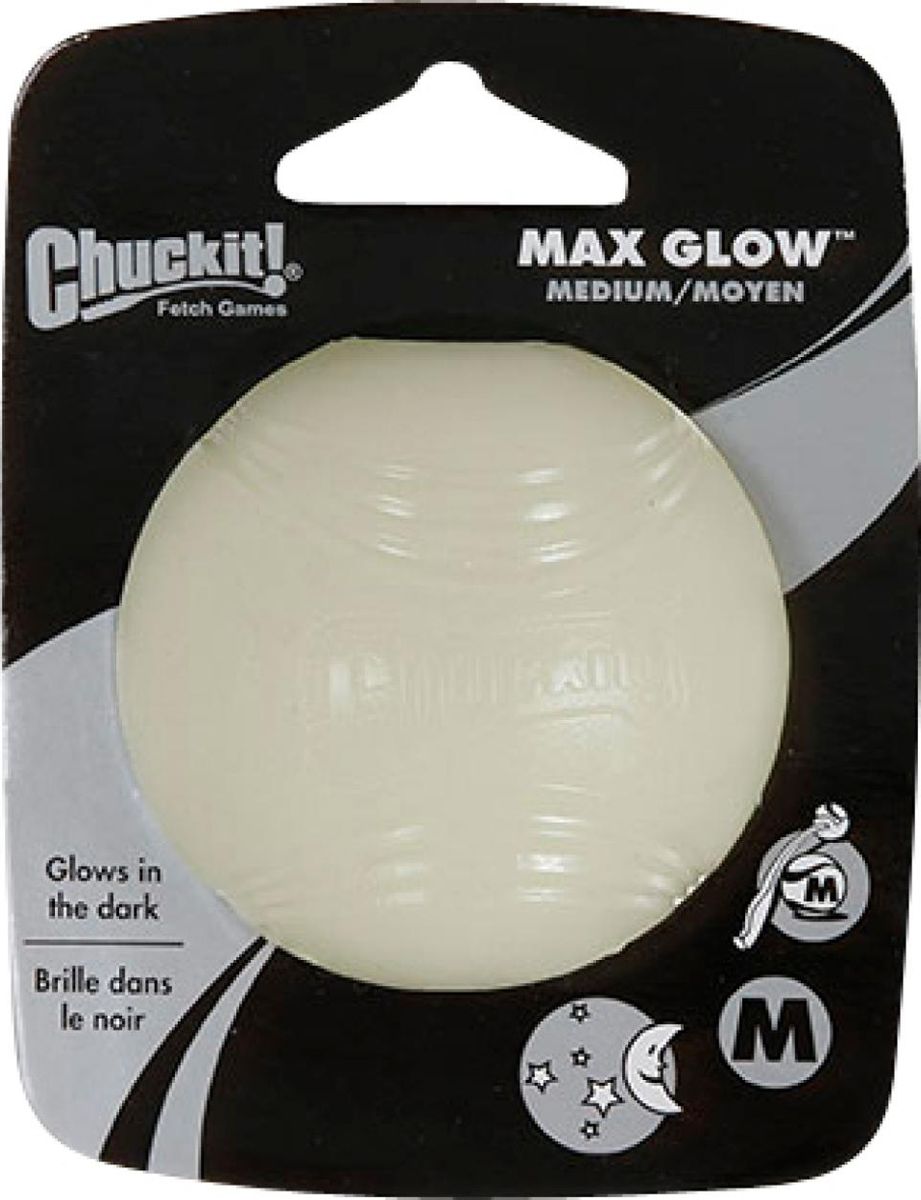 CHUCKIT! Max Glow Ball – Selvlysende hundeball for lek i mørket ( M )