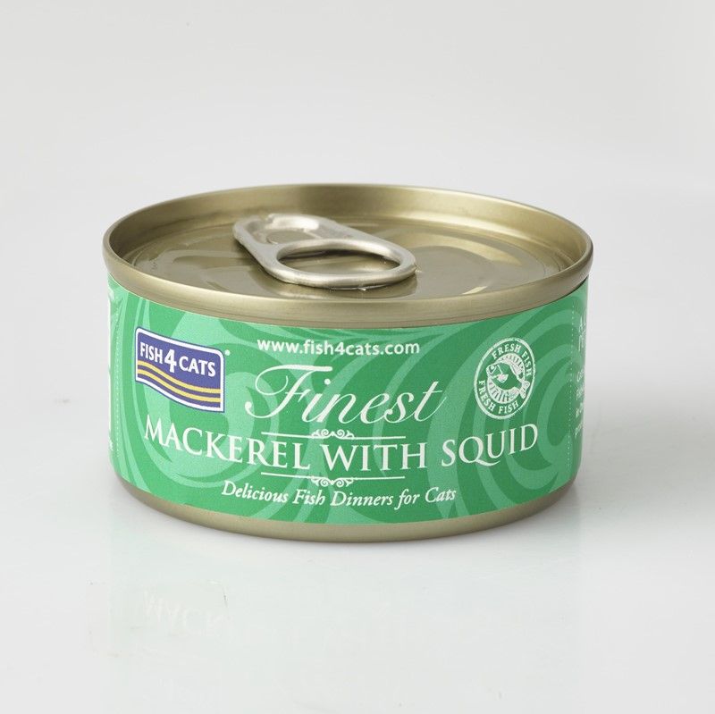 Fish4Cats Wet Mackerel & Squid 70g | Kornfritt Våtfôr
