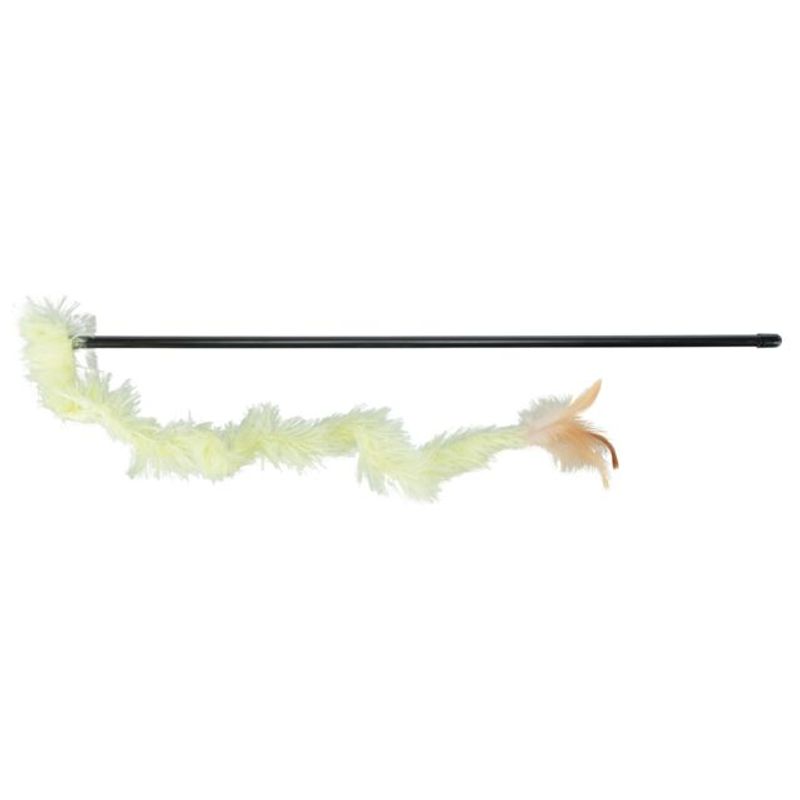 Trixie Viftepinne m/ Plysjbånd & Fjær 48 cm | Katteleke
