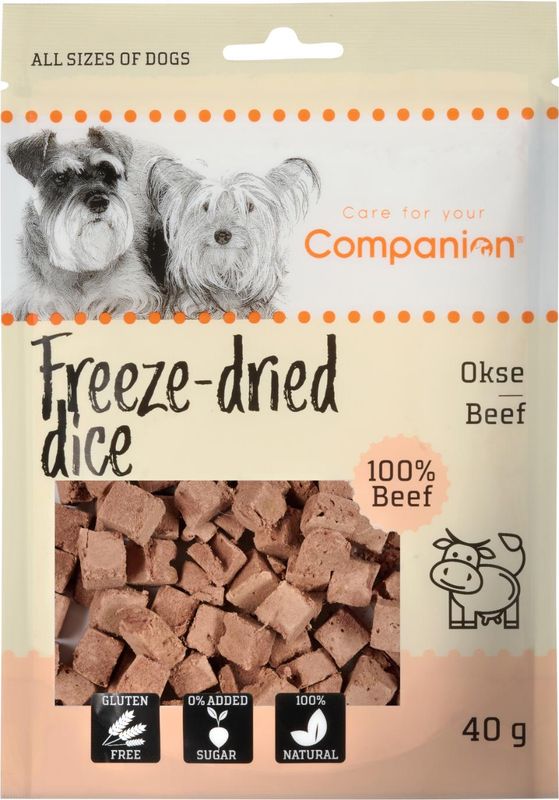 COMPANION Frysetørket Okse Terninger ( 40 gr )