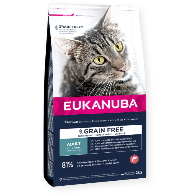Hovedbilde Eukanuba Voksen Katt tørrfôr kornfritt m. Laks 2 kg