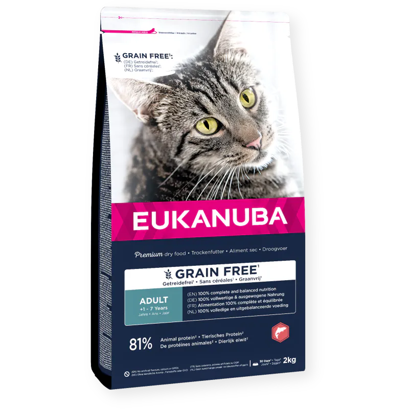 Eukanuba Voksen Katt tørrfôr kornfritt m. Laks 2 kg